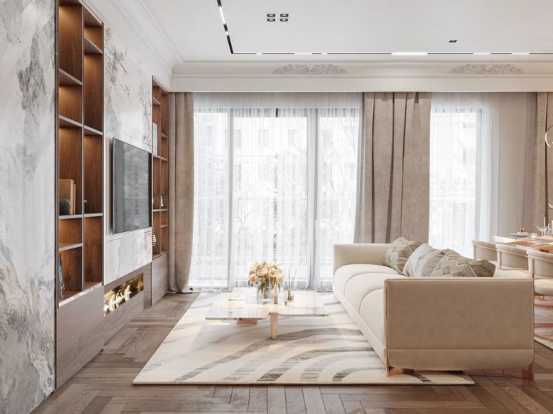  Thiết kế căn hộ gia đình 100m2 cách âm hiện đại