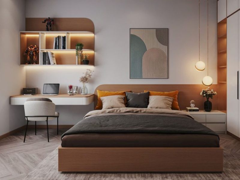  Không gian phòng ngủ nhà phố tiêu âm hiệu quả nhờ đảm bảo đồng bộ các hạng mục