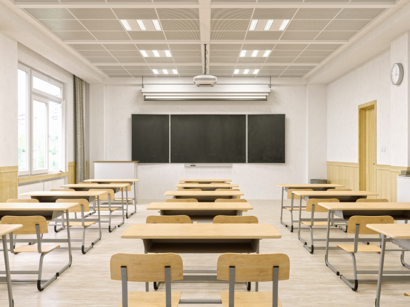  Mẫu trường học hoàn thiện nội thất hiện đại, hệ thống chiếu sáng khoa học