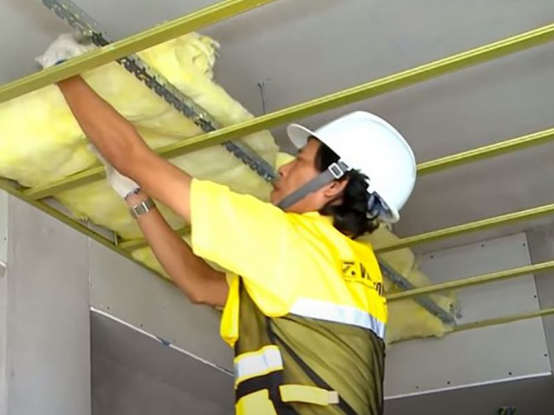  Thiết kế trần cách âm hiệu quả với bông khoáng