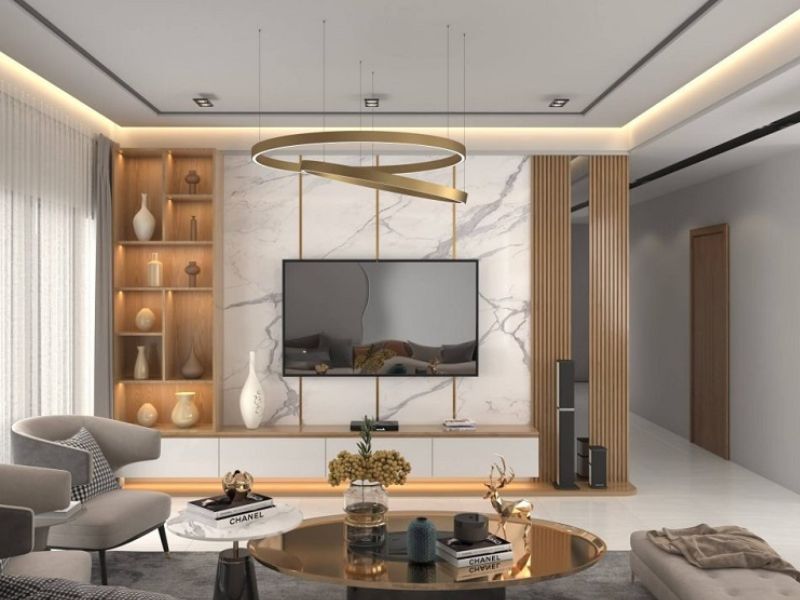  Trần panel cách âm phòng khách chuyên nghiệp