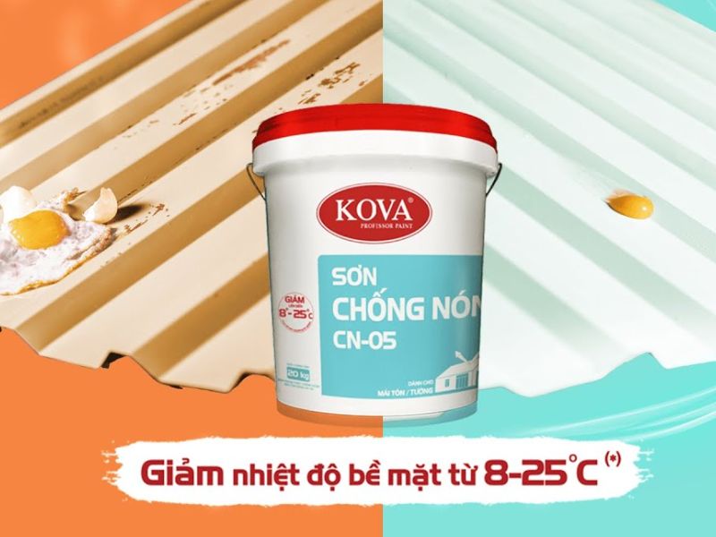  Sơn chống nắng kova sở hữu hiệu quả giảm nhiệt dao động từ 8 – 25 độ C