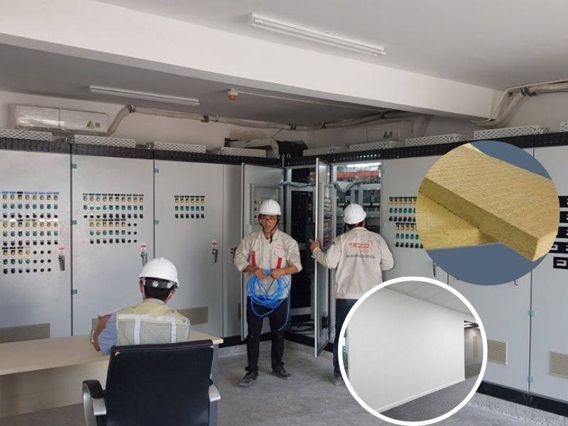  Tường thạch cao kết hợp bông khoáng – giải pháp ngăn âm hiệu quả cho phòng kỹ thuật 