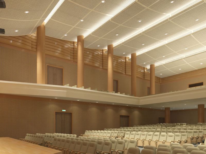  Tiêu âm tường hội trường hiệu quả với tấm tiêu âm bọc nỉ