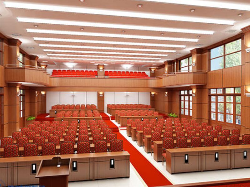  Mẫu hội trường thiết kế đồng bộ tiêu âm và cách âm mang lại trải nghiệm âm thanh tối đa