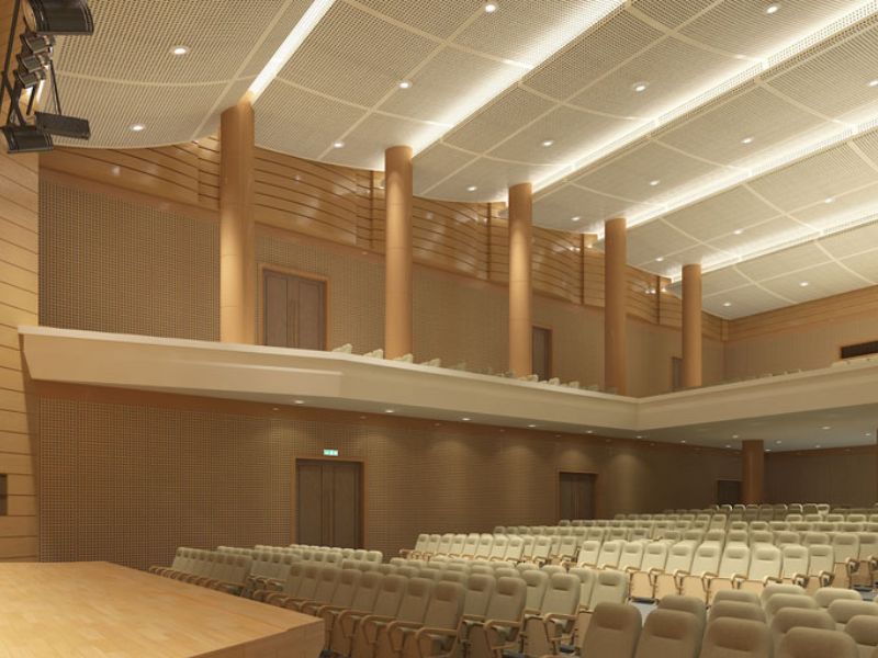  Tường bố trí tấm panel tiêu gỗ - giải pháp giảm hiện tượng âm vang, phản xạ âm mà vẫn đảm bảo tính thẩm mỹ