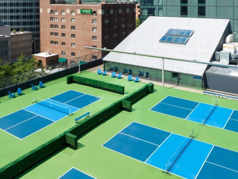  Mẫu sân pickleball trên sân thượng
