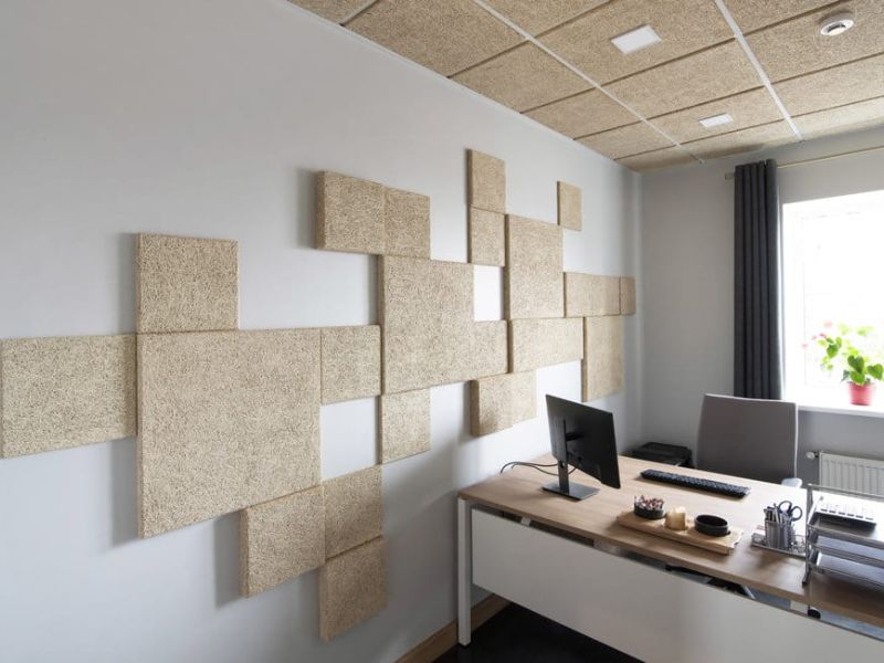  Sử dụng vật liệu tiêu âm trong không gian làm việc