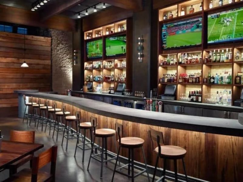  Khu vực quầy bar nhà hàng thiết kế độc đáo