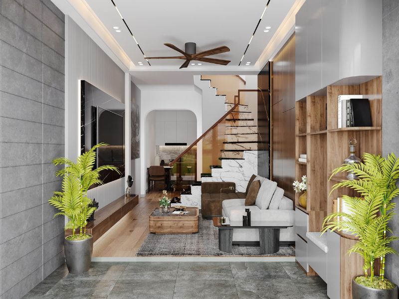  Tạo chiều sâu cho nhà ống bằng bố cục hợp lý