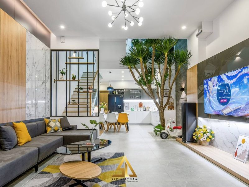  Mẫu cải tạo phòng khách nhà phố hiện đại