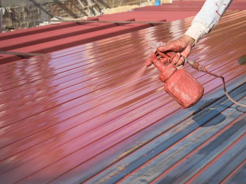  Mái tôn sau khi được sơn cách nhiệt chống rỉ