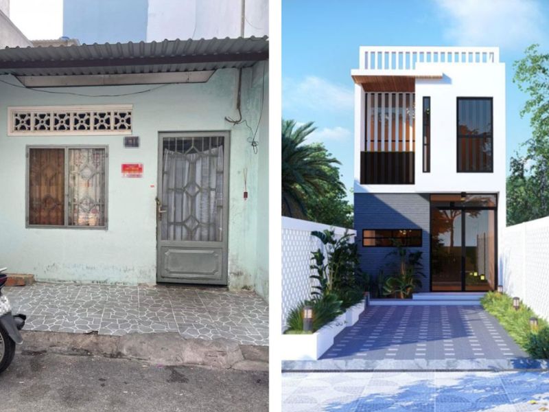  Công trình cải tạo nhà cấp 4 thành 2 tầng