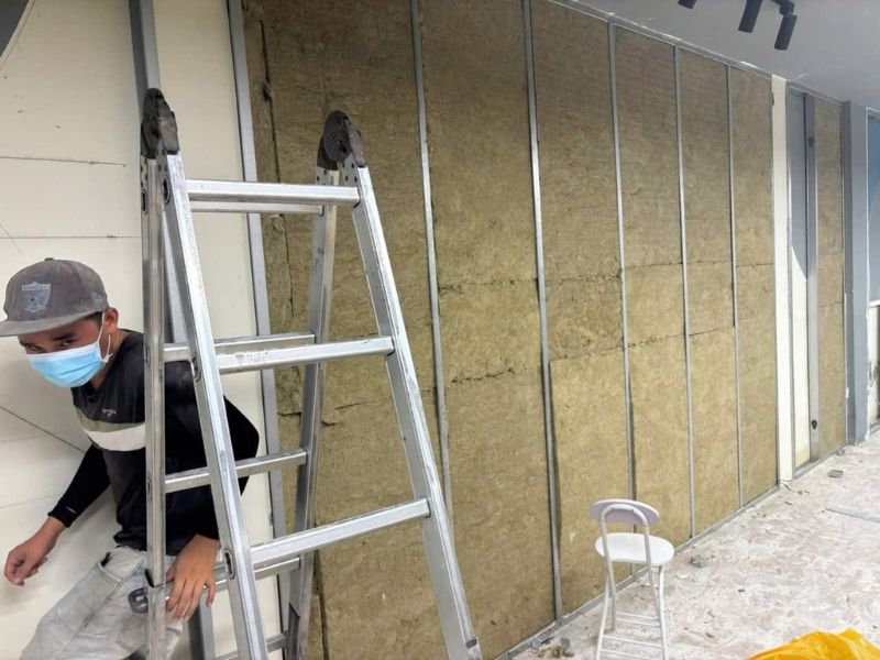  Thi công cách âm chuyên nghiệp bằng bông khoáng Rockwool