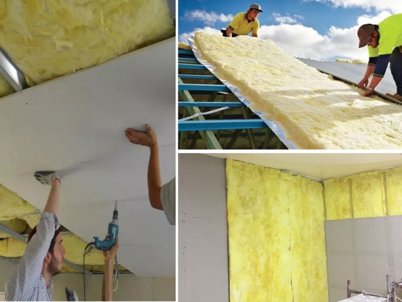  Bông thủy tinh giúp giảm thiểu sự truyền dẫn tiếng ồn giữa các không gian