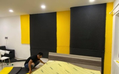 Tấm tiêu âm dán tường tiện lợi, thi công đơn giản